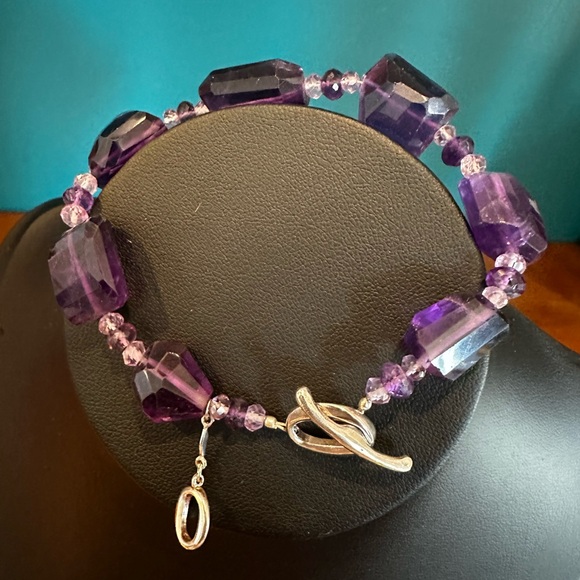 Rare -NWOT Oprah's "The O Bracelet Project" Amethyst Bracelet Handmade in Rwanda - Picture 5 of 11